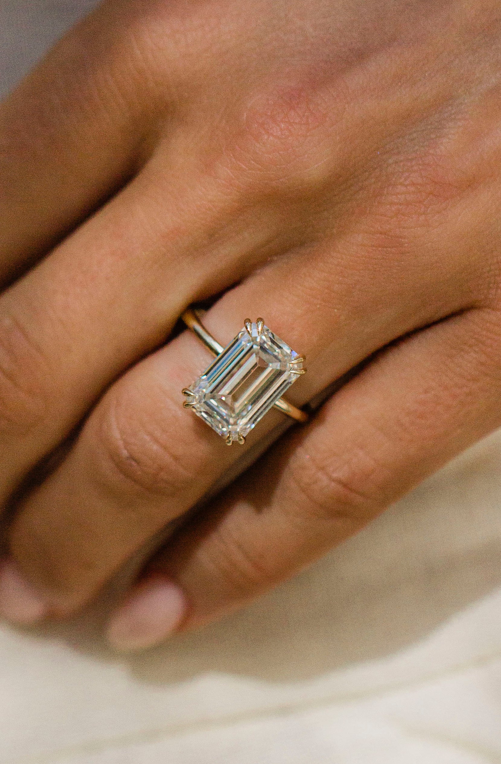 The Harper Ring - Emerald Lab Diamond | Created Rings