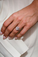 Camilla ring with oval center stone and pear side stones