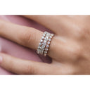 GEMMA 1.5 CTW Cluster Eternity Lab Diamond Wedding Band or 3/4 Stacking Band in 14K White Gold