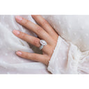 GEMMA 1.5 CTW Cluster Eternity Lab Diamond Wedding Band or 3/4 Stacking Band in 14K White Gold