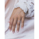 SCARLETT 1.2 Carat Total Dainty Crushed Ice Oval Cut Lab Diamond 3/4 Eternity Stacking band or Wedding Band in 14K Rose Gold