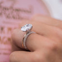 SIENNA .60 CTW Micropave Three-Sided Dome 3/4 Eternity Lab Diamond Wedding or Stacking Band in 14K Rose Gold