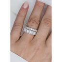 FALLYN 2 CTW 10-Stone or Eternity 3mm Crushed Ice Cut Lab Diamond Anniversary/Wedding Band in 14K White Gold