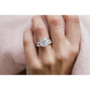 FALLYN 2 CTW 10-Stone or Eternity 3mm Crushed Ice Cut Lab Diamond Anniversary/Wedding Band in 14K White Gold