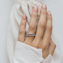 CELINE 3.5 CTW 12-Stone Emerald Cut Lab Diamond Eternity Wedding Band in 14K Platinum With Claw Prongs