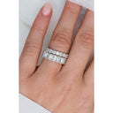 CELINE 3.5 CTW 12-Stone Emerald Cut Lab Diamond Eternity Wedding Band in 14K Platinum With Claw Prongs