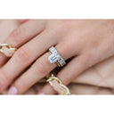 CELINE 3.5 CTW 12-Stone Emerald Cut Lab Diamond Eternity Wedding Band in 14K Platinum With Claw Prongs