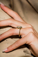 14k gold lab diamond oval shaped ring